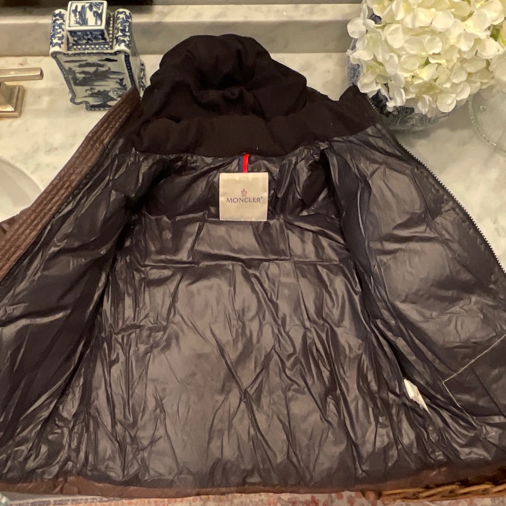 MONCLER Kids Chocolate Brown Puffer Jacket Size 4 years 104 cm - Picture 7 of 16